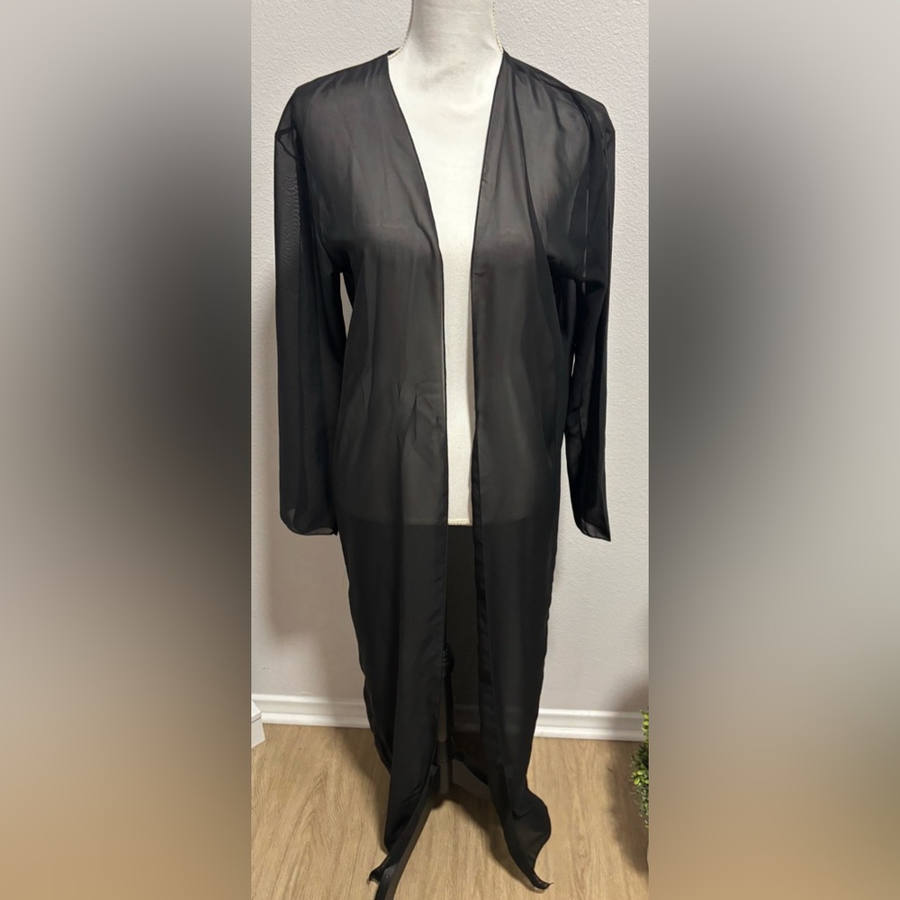 Boohoo Black Sheer Jacket Cardigan size Medium/Large